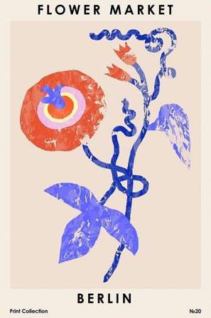 Pelcasa - Juliste Flower Market. Berlin - Beige - Julisteet - - Homeroom