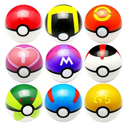9 stk 7 cm lett og holdbar cosplay rekvisitt for barn Pokeball db
