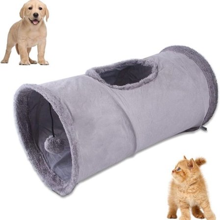 Kaninrør Katteleke, Katte Agility Tunnel, Sammenleggbar Semsket Leke Tunnel KLB