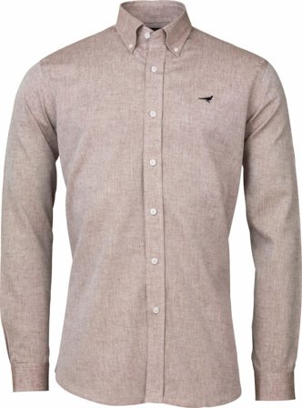 Laksen Men ́s Margate Linen Shirt long-sleeved shirts Beige XL