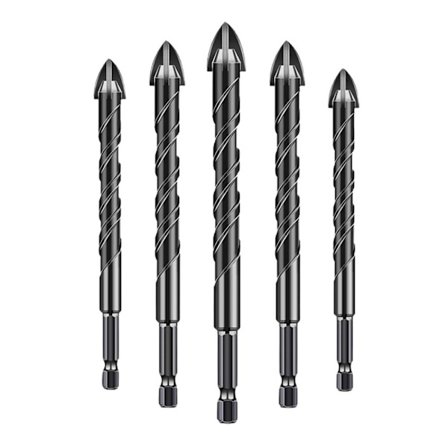 5 STK Elektrisk borverktøy 4-kant kryssborsett Murverk