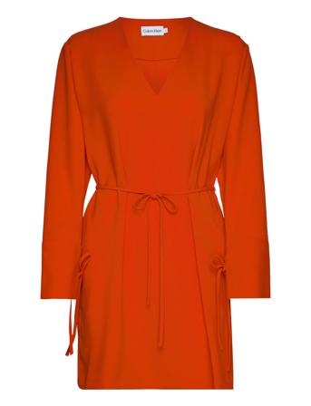 Structure Twill Ls Dress Dresses Summer Dresses Oransje Calvin Klein*Betinget Tilbud