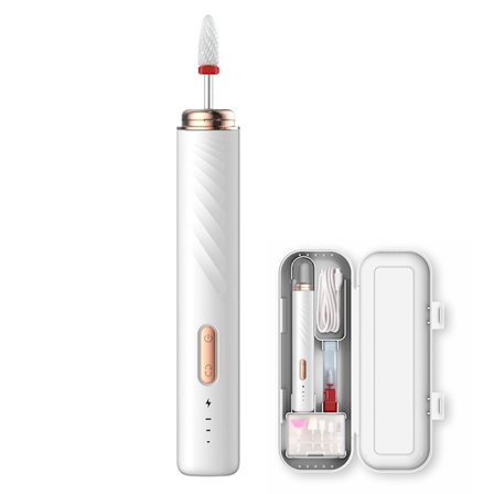 Negleboremaskin, elektrisk neglefil, profesjonell oppladbar elektrisk negleboremaskin med keramisk neglebit, negleboremaskinsett