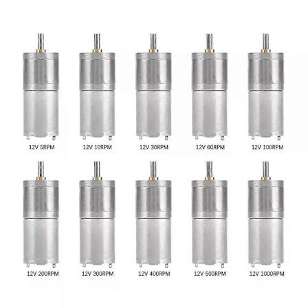 1 st 25 mm DC 12V 25GA-370 Låghastighetsmetallväxelmotor för elektroniskt lås DC-växelmotor