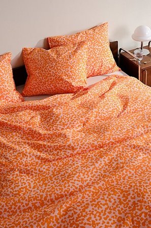 Jotex - Påslakanset Dubbelsäng Ekologisk Orange/rosa MALIA - Köp Dubbelsäng hos Jotex