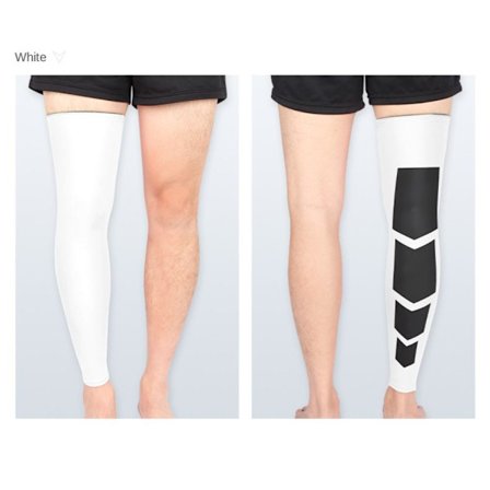 1 stk Compression Leg Sleeve Sportsærmer HVID M M