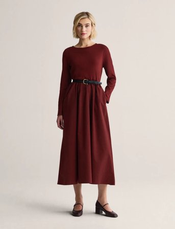 Newhouse Madde Long Sleeve Dress - Burgundy - M