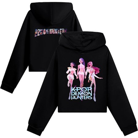 Popmote-mote for barn Demon Hunters-bokstavtrykk hettegenser og joggebukser treningsdresssett