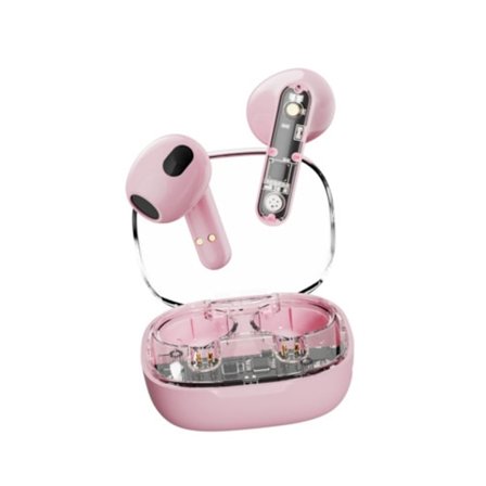 Streetz T150, Transparent TWS Headphones - Pink