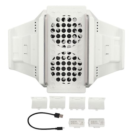 Kylställ för Spelkonsol med 4 Nivåer Justerbar Hastighet, Kylfläkt med Dubbel Laddstation för Xbox Series S Tillbehör