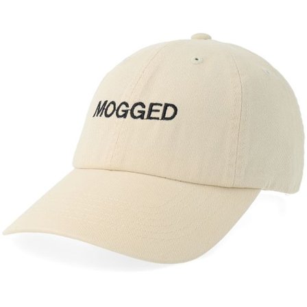 Iconic - Beige unconstructed Keps - Mogged Stone Washed Stone Dad Cap @ Hatstore
