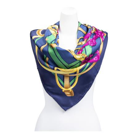 Hermès Vintage, Pre-owned Scarf Blauw, Dames, Maat:ONE Size