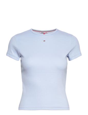 Tjw Bby Essential Rib Ss T-shirt Top Blå Tommy Jeans
