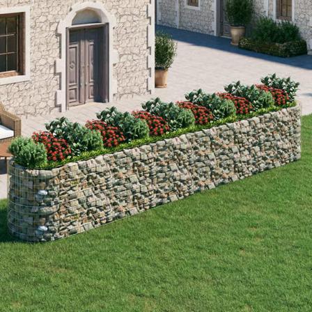 Vidaxl Planteringsgabion Galvaniserat Järn 600x100x100 Cm Silver