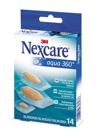 Nexcare Aqua 360 vanntett plaster 14 stk
