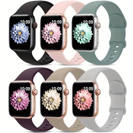 6-pakning sportsreim kompatibel med Apple Watch-reim 38/40/41 mm, silikonerstatningsreim for iWatch Ultra 2, serie 9 8 7 6 5 4 3 2 1 38/40/41mm