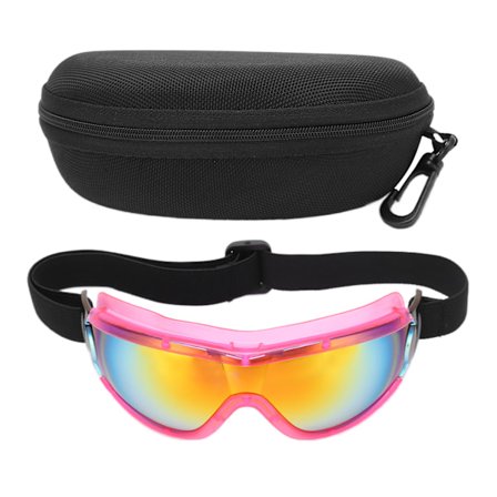 Barnens simglasögon Anti-stänk UV-skydd Skyddande simglasögon för barn med förvaringslåda Rosa ram Imitation röd film