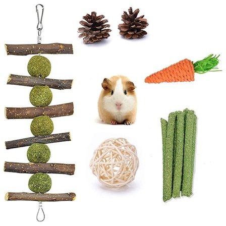 Dvergkanin tyggeleke, smådyrsleke gulrot, marsvinleke, hamster tyggeleke, marsvin chinchilla papegøye gerbil rotter (6-pakning)