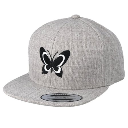Kiddo Cap - Kids Butterfly Heather Grey Snapback Grey Cap - @ Hatstore