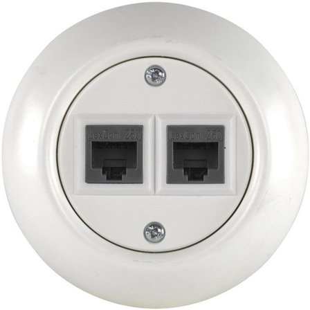 Schneider Electric Renova Data- och teleuttag infällt, 2x8-pol Vit, Dator & surf