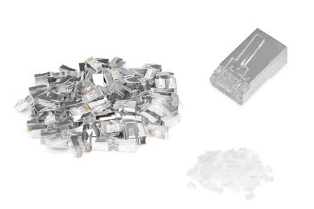 Digitus CAT 6 Modular Plug 8P8C shielded for Round Cable two-parts plug 100 pcs.