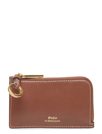 Polo Ralph Lauren Polo Id Leather Zip Card Case - Brown - ONE SIZE