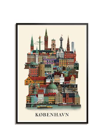 København Standard Poster Home Decoration Posters & Frames Posters Cities & Maps Nude Martin Schwartz