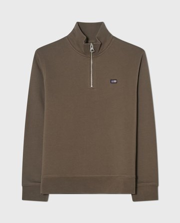 Lexington Terry Bio-Baumwoll-Pullover mit Halb-Reißverschluss, Grün