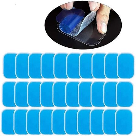 Pakke med 60 Ems Gel Pads, Gel Pads for Ems Trener Magetrener Elektrisk Muskelstimulering, Abs Trener Erstatningsgelark Erstatningspad, E