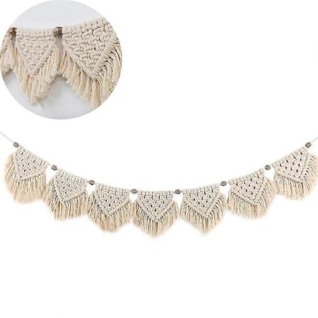 Makrameeseinävaate Käsintehty Kudottu Tapetti Puuvillakorkki Garland Banner Handw