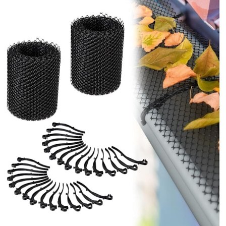 Takrennerist, Sett med 2, Hver 600 x 15 cm, Plastrist, 12 m Total Beskyttelse, Svart