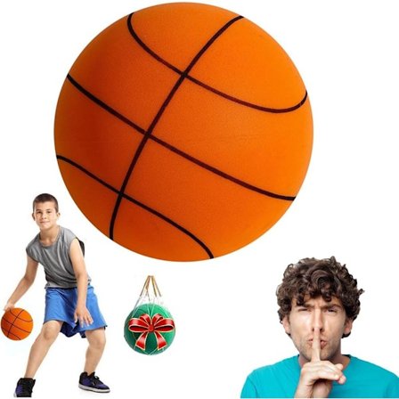 Stille basketball 29,5 tommer, Standard Hush Handle Basketball, Stille basketball dribling innendørs Oransje Oransje Oransje Nummer 5