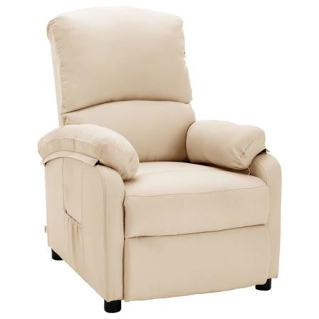 Vidaxl Elektrisk Reclinerfåtölj Gräddvit Tyg Creme
