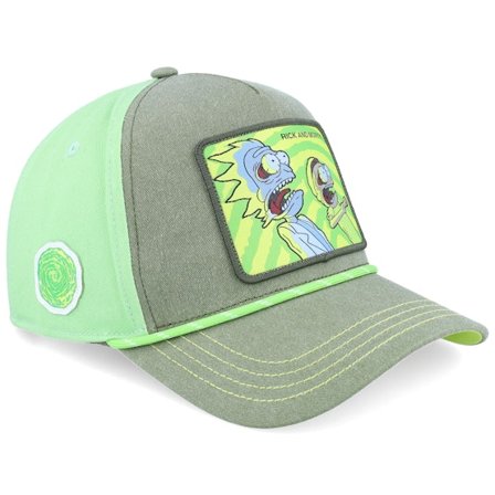 Capslab - Green trucker Czapka Z Daszkiem - Rope Rick & Morty Premium Green/Dark Green A-Frame Trucker @ Hatstore