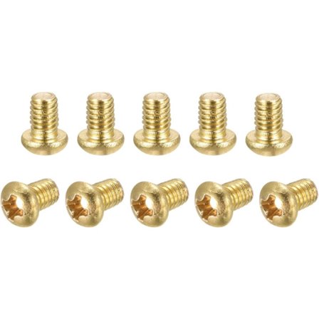 10 st Brass Maskinskruvar, M4*6mm, Phillipshuvud Fästebultar