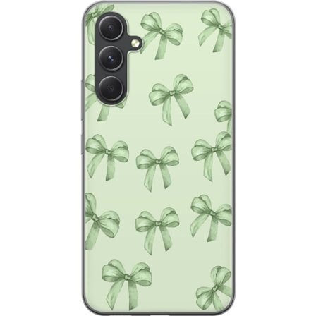 Yhteensopiva Puhelinkuori Samsung Galaxy A55 Vihreä nauhakuviointi suloinen pastellikaarisuunnittelu esteettinen söpö lahja saumaton taustakuva pehmeä