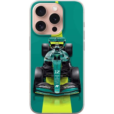 Yhteensopiva Puhelinkuori Apple Apple iPhone 16 Pro Aston Martinin Formula 1 -auto vihreässä kilpailumuotoilussa, jossa on moderni studiosentuntma