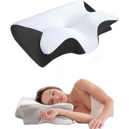 Søvnapnø pude, cervikal pude (til behandling af søvnapnø), højkvalitets memory foam pude (til lindring af nakkesmerter), ergonomisk pude