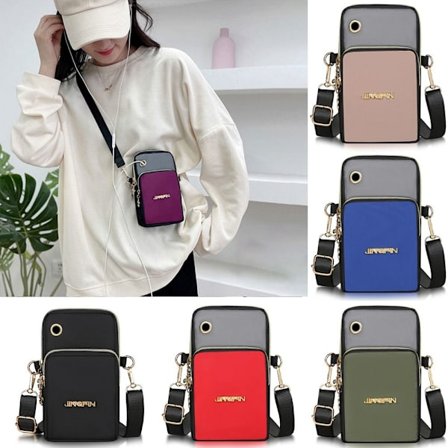 Kvinnor Multilayer Leisure Shoulder Messenger Bag Small Crossbody Bag