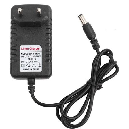 21V/1A Litium-ion lader med tykk kobbertråd, adaptiv lader for litiumbatteri, EU-kontakt, lader for elektrisk verktøy