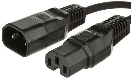 MicroConnect strømforlengelseskabel - IEC 60320 C14 til IEC 60320 C15 - 1 m