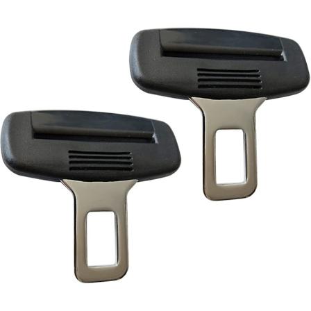 Anti-beltevarsel, beltesirene, metallspennebeltetunge, plasthåndtak, svart (2-pakning)