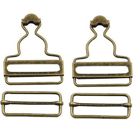 Metal Dungaree Spænder med Rektangulære Skydespænder til Seler og Remme 3,8 mm Indvendig Bredde 2 sæt (bronze)
