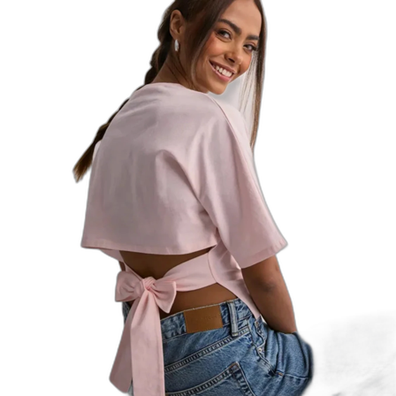 Rosa open back tie topp