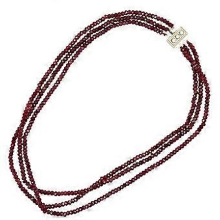 3x4mm Naturlige Facetterede Perler Ædelsten Statement Halskæde 3 Rækker