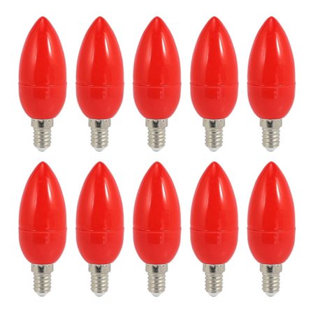 10x LED Lysekrone Lys Røde Lykkelys Gud Lys Energibesparende Pærer, E14