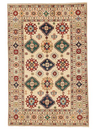 Hand Knotted Kazak Fine Rug 194X303 Brown/Orange