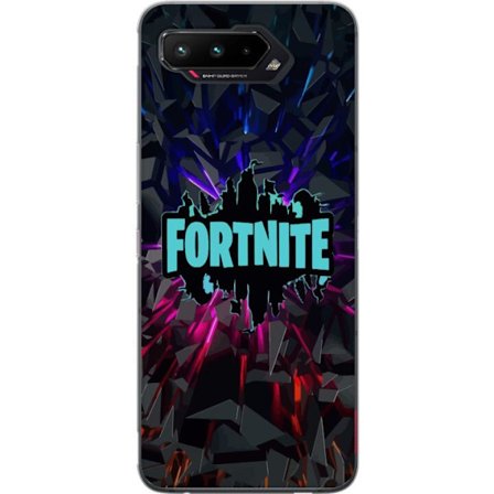 Kompatibelt Mobildeksel til Asus Asus ROG Phone 5 Inspirert spilllogo design med eksplosive former, neonlys og dynamisk energi for moderne spillerom