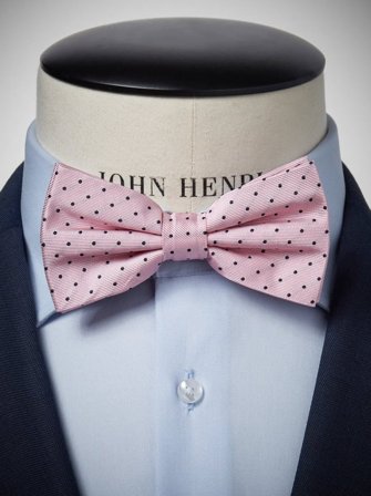 John Henric Men's Rosa Gepunktete Fliege Size Pre-tied