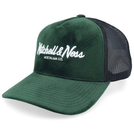 Mitchell & Ness - Groen trucker Cap - Hatstore Exclusive x Velvet Pinscript Green Trucker @ Hatstore